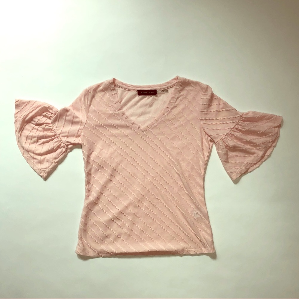 Cream Colored Ivanka Trump Ruffle Sleeve Shirt